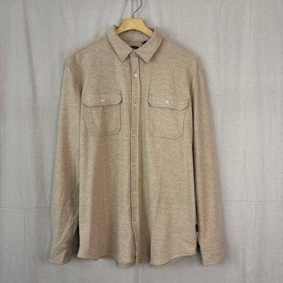 Kenneth Cole Mens Hipster Minimalist Knit Button Up Shirt Size L Office Casual - Picture 1 of 8
